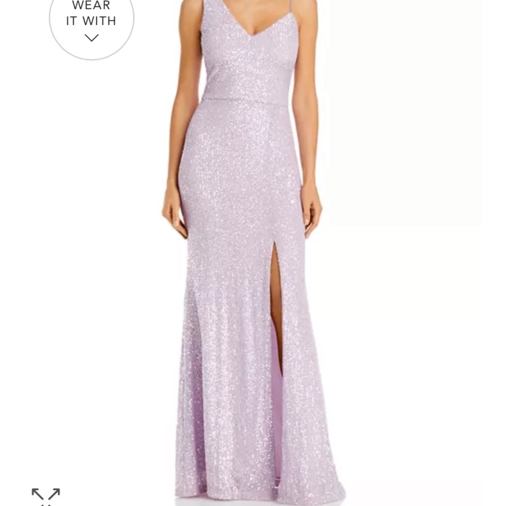 AQUA Sequined Gown Size 4 lavender purple sequence